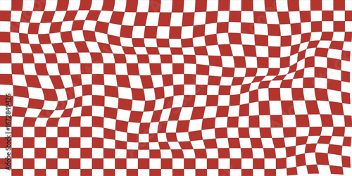 Check board seamless pattern background  red  and White checkered board. Chess Pattern. Abstract checkered checkerboard for game. Grid geometric rectangle shape