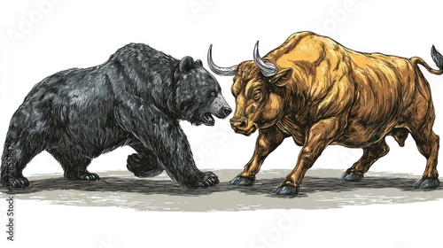 Wallpaper Mural Bear and bull facing off Torontodigital.ca