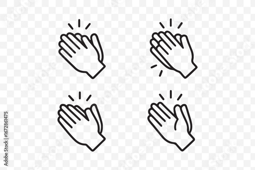 Hand clapping icon set . Applause symbol. Clapping hands icon , vector illustration .