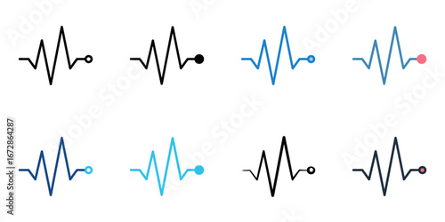 Heartbeat icon set multiple style collection 
