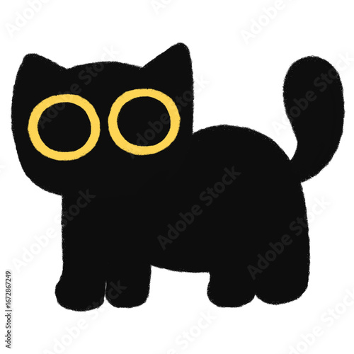 Cute Black Cat Staring Eyes