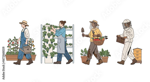 Farmers Grow Food with Farm Workers Harvesting, and Agriculture.