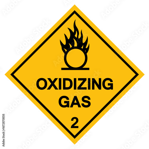 Oxidizer Gas Symbol Sign, Vector Illustration, Isolate On White Background, Label .EPS10