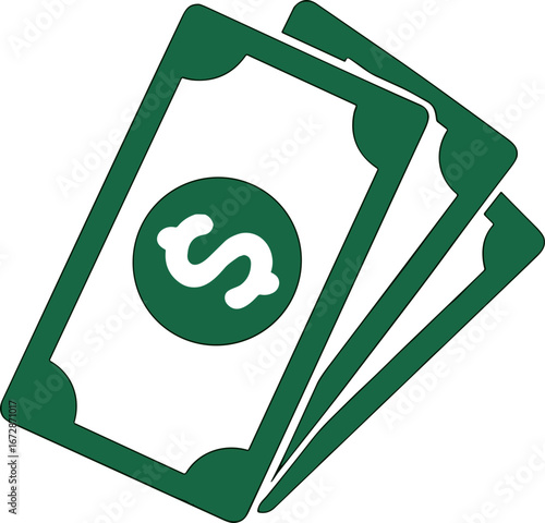 Simple Flat Stack of Dollar Bills Currency Finance Illustration