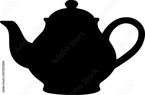 Vintage teapot silhouette vector black and white icon isolated illustration image decal design file download