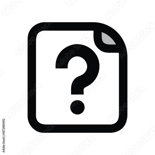 Question Mark Page Icon Symbol of Uncertainty, Information, and Problems