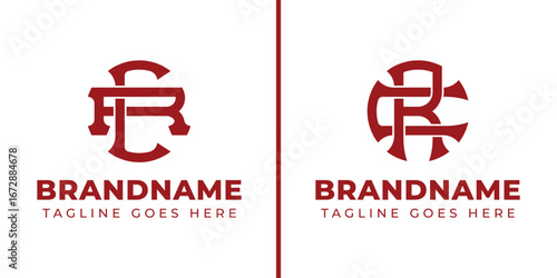 Letters CR and RC Monogram Logo, suitable for business with RC or CR initials