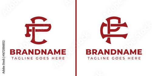 Letters CP and PC Monogram Logo, suitable for business with PC or CP initials