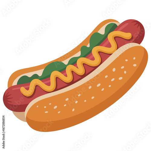hot dog with mustard