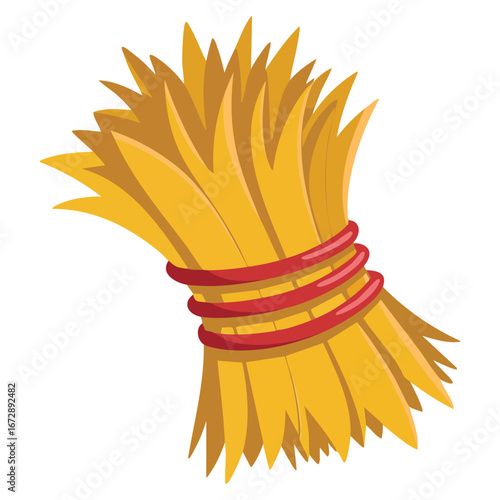 Bale of hay vector illustration perfect for farming, countryside, and agriculture themed designs, isolated hay bale icon suitable for rural visuals.