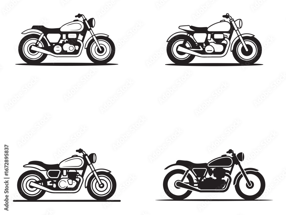 Obraz premium Four Line Art Illustrations of People in Meditation Pose