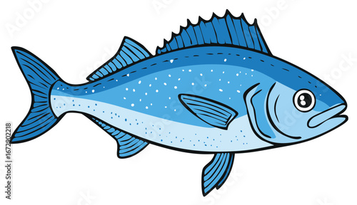 Blue fish vector illustration