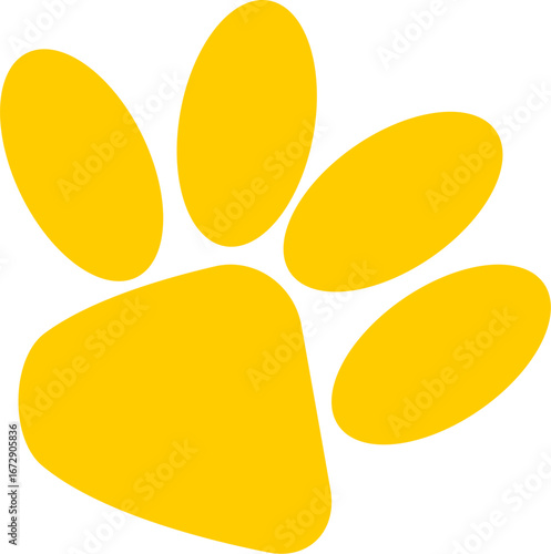 Golden Paw Print: A vibrant golden paw print, the perfect symbol of animal companionship, loyalty, and the warmth of our beloved furry friends. This artistic rendering is a playful touch.