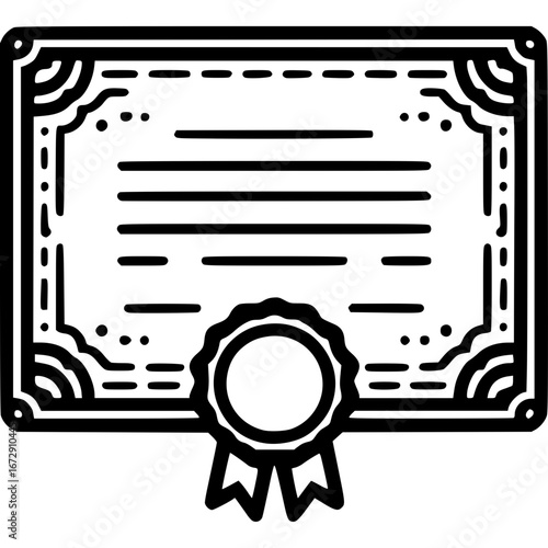 Diplom- und Anerkennungs-Symbole im Liniendesign - 10