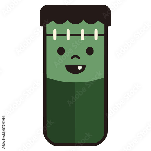 cute frankenstein bookmark flat color vector illustration template design