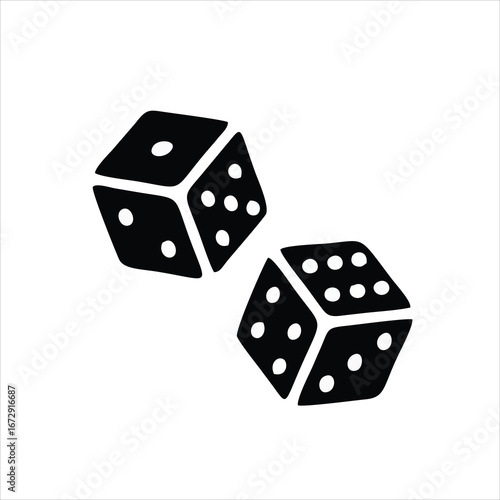 Dice icon isolated on white background. Dice icon simple sign. Dice icon trendy and modern symbol for graphic and web design.