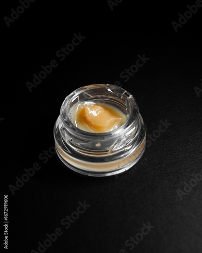 Close up purple milk hash rosin marijuana cannabis concentrate dab