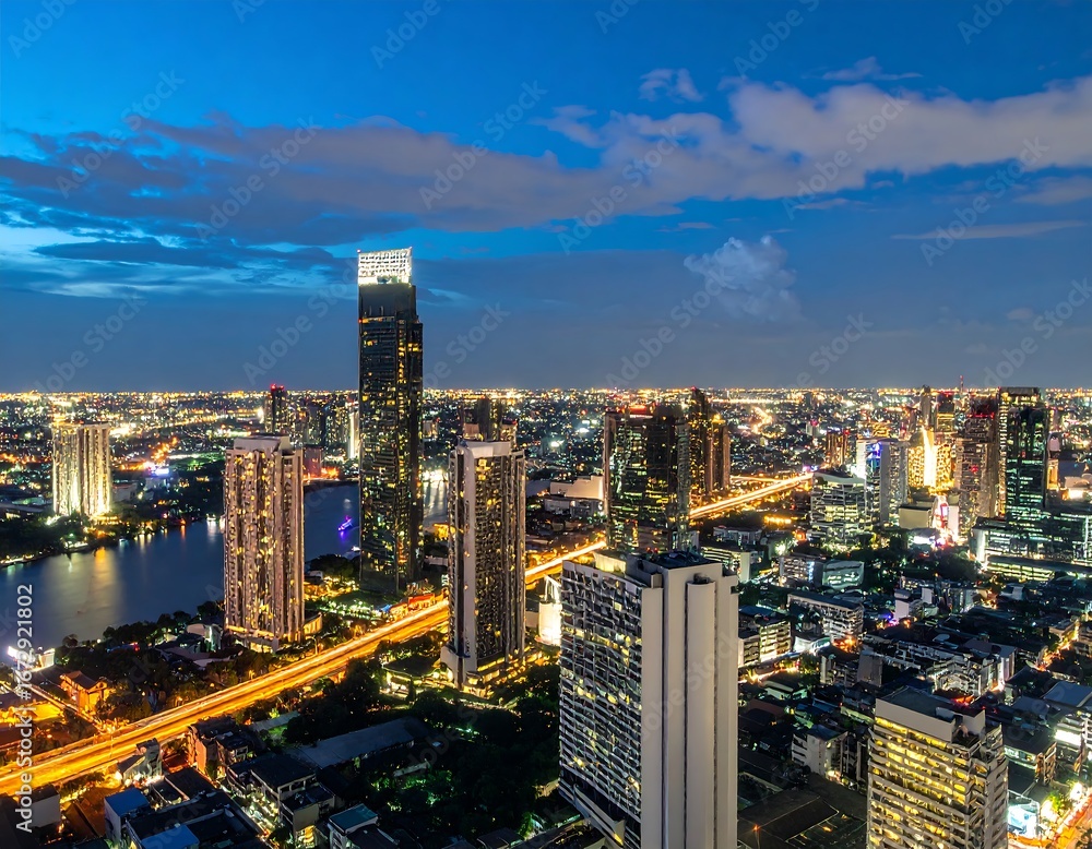 Fototapeta premium Cityscape at twilight