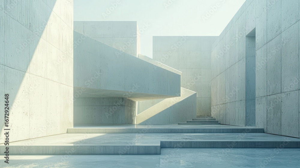 Obraz premium 3d rendering architecture background building geometric shape