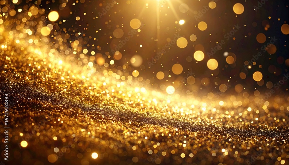 Obraz premium ゴールドに輝くステージとスポットライトが演出する華やかな空間