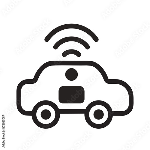 Autonomous Vehicle Line Icon of Smart Traffic Systems Icon Set