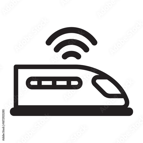 Connected Train Line Icon of Hyperloop or Future Trains Icon Set