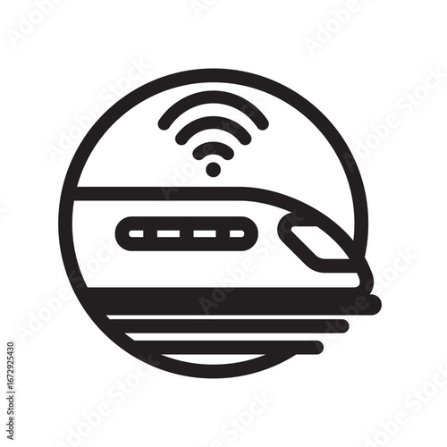 Smart Hyperloop Line Icon of Hyperloop or Future Trains Icon Set