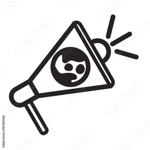 Environmental Campaign Line Icon of Climate Change Activism Icon Set