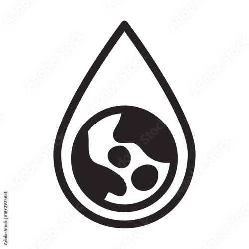 Water Conservation Line Icon of Climate Change Activism Icon Set