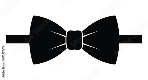 A black bow tie on a white background for formal events and fashion