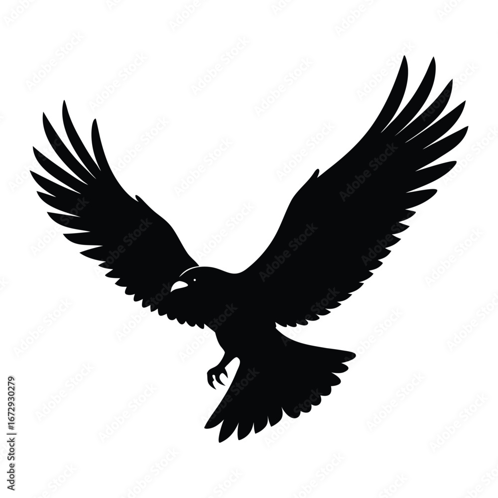 Obraz premium Majestic Bird Silhouette Vector Graphic Free Download on White Background
