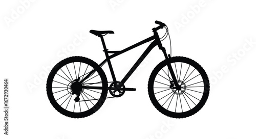 A black bicycle with a simple design and thin tires