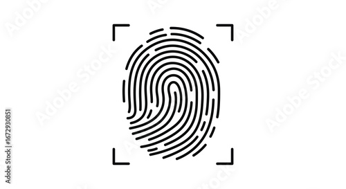 Fingerprint scan icon for identity verification and security purposes