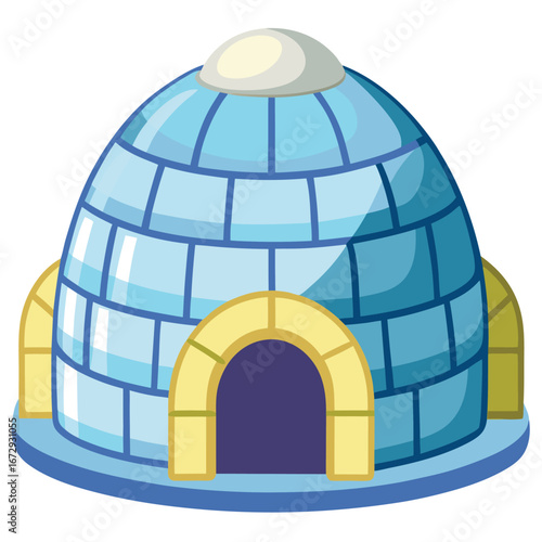 Vector art of cartoon igloo