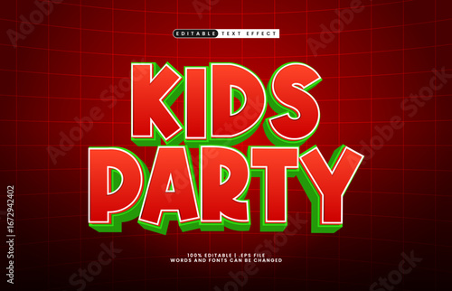 kids party editable text effect with a game and play text effect