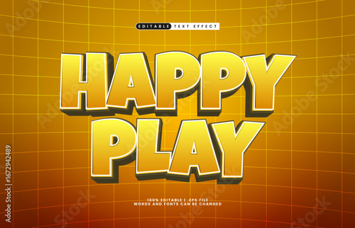 happy play editable text effect with a game and play text effect