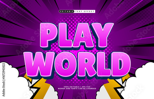 play world editable text effect with a game and play text effect