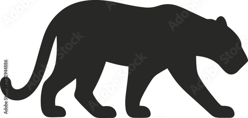 Minimalist Silhouette of a Panther Walking Illustration Art Design Element