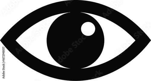 Black eye symbol with white pupil vector