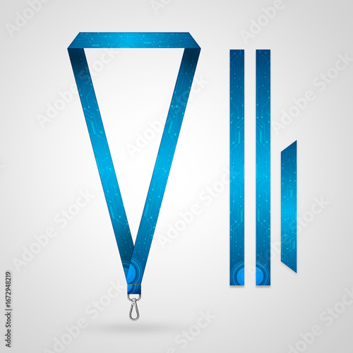Fotografie technology-themed striped lanyard design