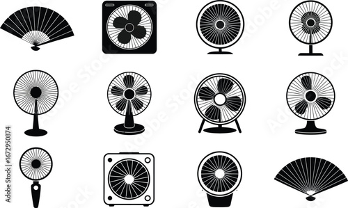 Fan Icons Collection electric fan cooling
