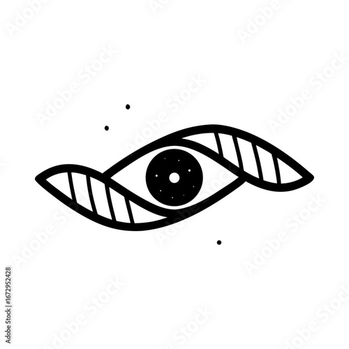 Abstract eye vision optical look observe silhouette vector illustration