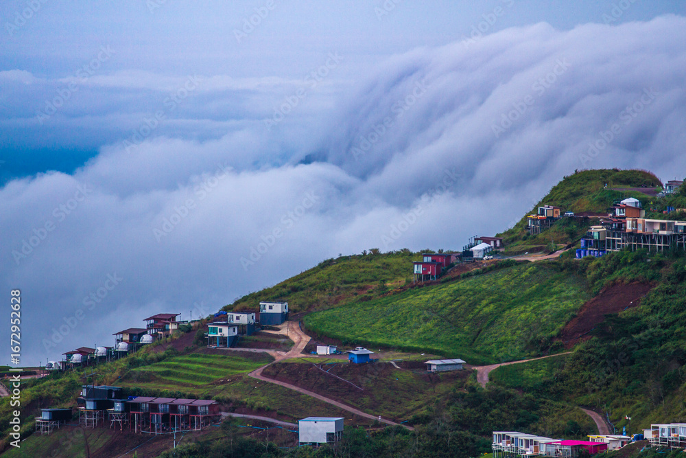 Fototapeta premium landscape with mountains and clouds