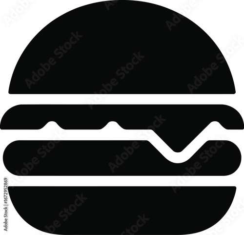 Black hamburger icon food simple