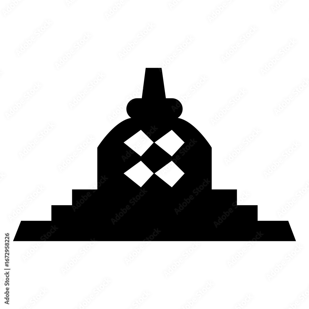 Obraz premium black and white borobudur building vector