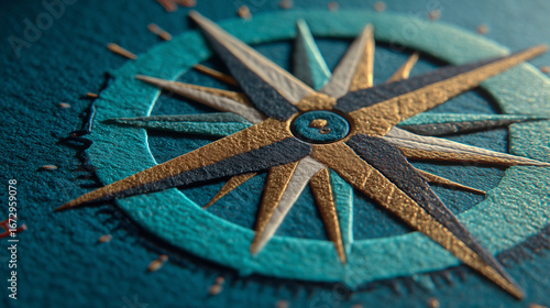 Detailed compass rose design symbolizing navigation, exploration, and adventure, celebrating World Tourism Day and inspiring travelers to explore diverse global destinations, cultural experiences