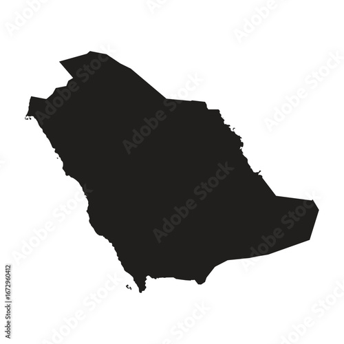 Saudi Arabia Country Map Silhouette Vector