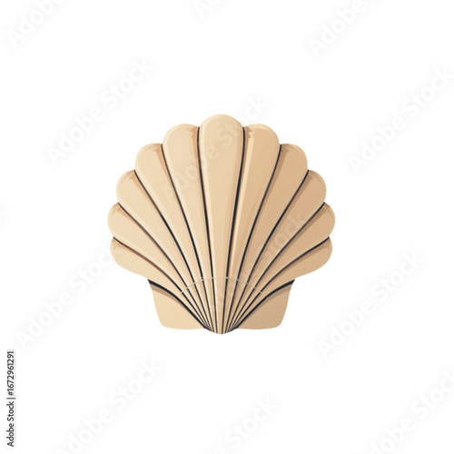 Flat colored sea shell vector illustration
