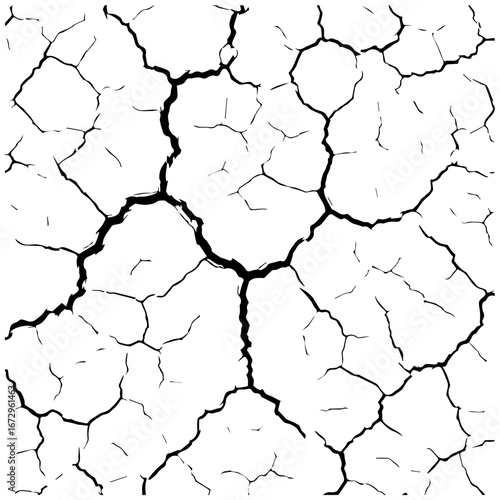Dry cracked ground texture, drought impact, natural abstract pattern
