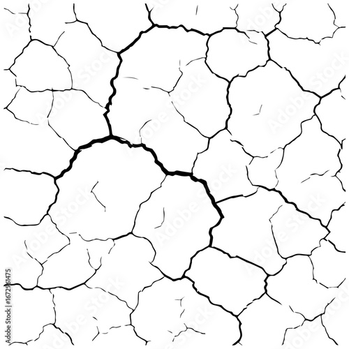 Dry cracked earth texture reveals natural patterns and drought impact
